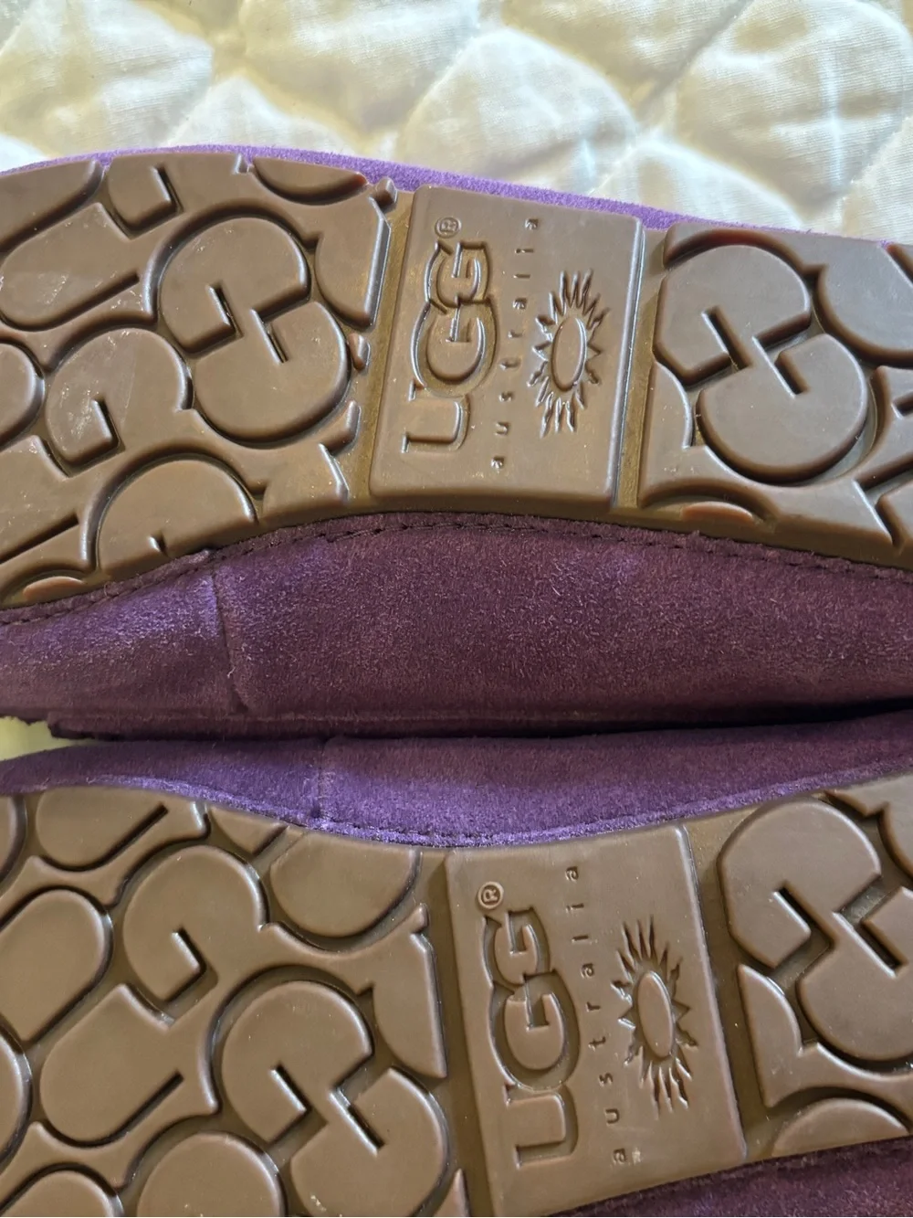 UGG Purple Suede Tassel Moccasins for Women